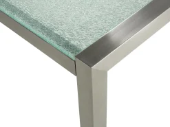 Gartenmöbel Set Crashglas 180 X 90 Cm 6-Sitzer Stühle Textilbespannung Beige Grosseto