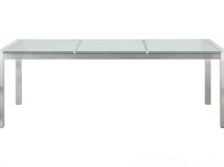 Gartenmöbel Set Crashglas 180 X 90 Cm 6-Sitzer Stühle Textilbespannung Beige Grosseto