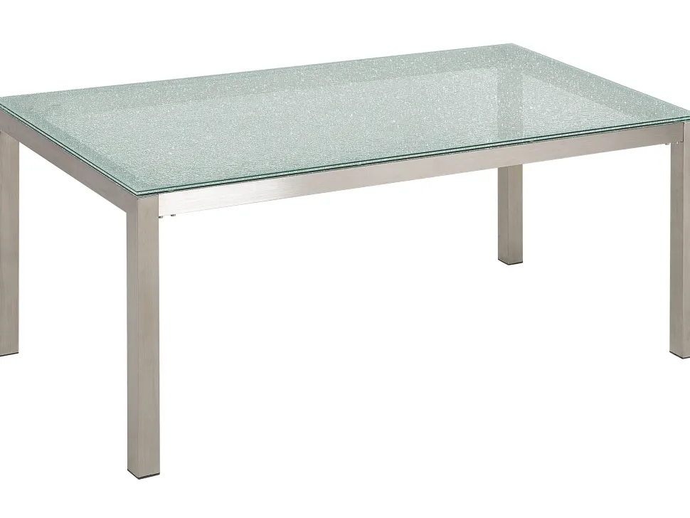 Gartenmöbel Set Crashglas 180 X 90 Cm 6-Sitzer Stühle Rattan Schwarz Grosseto