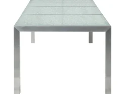 Gartenmöbel Set Crashglas 180 X 90 Cm 6-Sitzer Stühle Textilbespannung Grau Grosseto