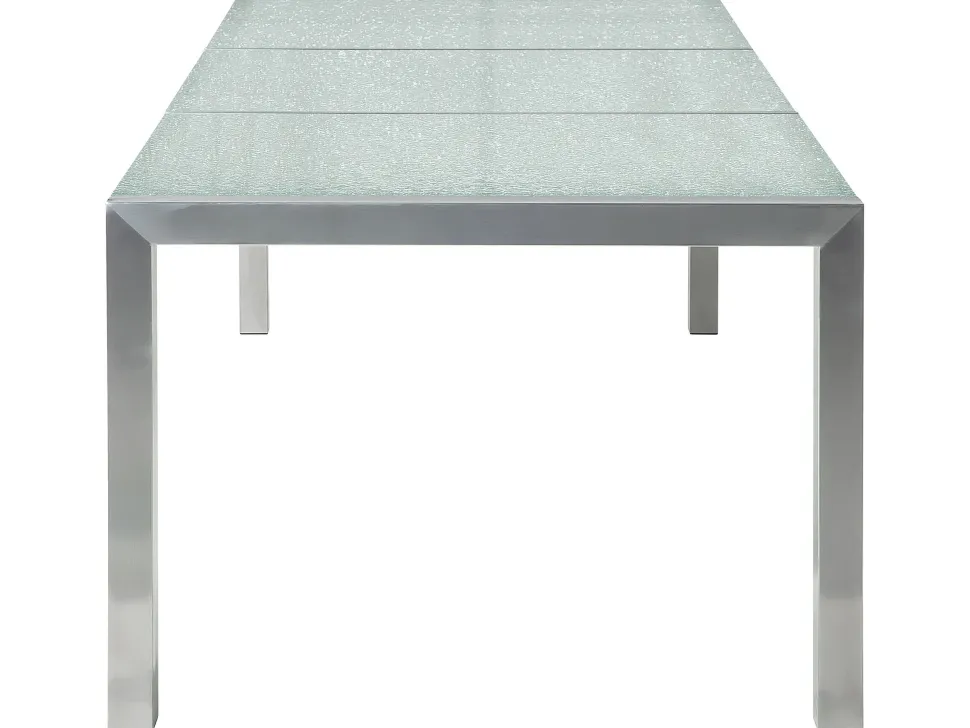 Gartenmöbel Set Crashglas 180 X 90 Cm 6-Sitzer Stühle Textilbespannung Grau Grosseto