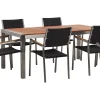 Gartenmöbel Set Eukalyptusholz 180 Cm 6-Sitzer Rattan Schwarz Grosseto