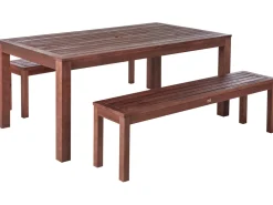 Gartenmöbel Set Eukalyptusholz Dunkelbraun 6-Sitzer Tuscania