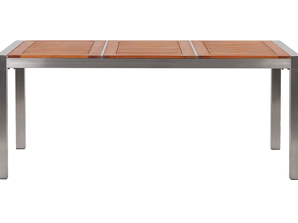 Gartenmöbel Set Eukalyptusholz 180 Cm 6-Sitzer Textilbespannung Grau Grosseto