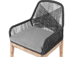 Gartenmöbel Set Faserzement Grau 90 Cm 4-Sitzer Stühle Schwarz / Grau Olbia
