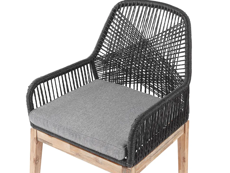 Gartenmöbel Set Faserzement Grau 90 Cm 4-Sitzer Stühle Schwarz / Grau Olbia