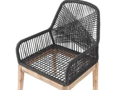 Gartenmöbel Set Faserzement Grau 90 Cm 4-Sitzer Stühle Schwarz / Grau Olbia