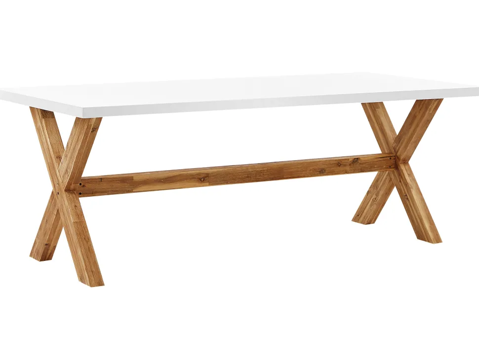 Gartenmöbel Set Faserzement Weis 6-Sitzer 3-Teilig Olbia