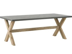 Gartenmöbel Set Faserzement 200 X 100 Cm 6-Sitzer Stühle Grau / Beige Olbia
