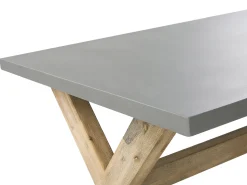 Gartenmöbel Set Faserzement 200 X 100 Cm 6-Sitzer Stühle Grau / Beige Olbia