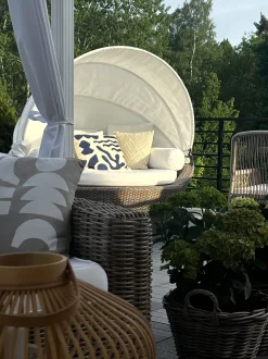 Gartenmöbel Set Faserzement 200 X 100 Cm 6-Sitzer Stühle Grau / Beige Olbia