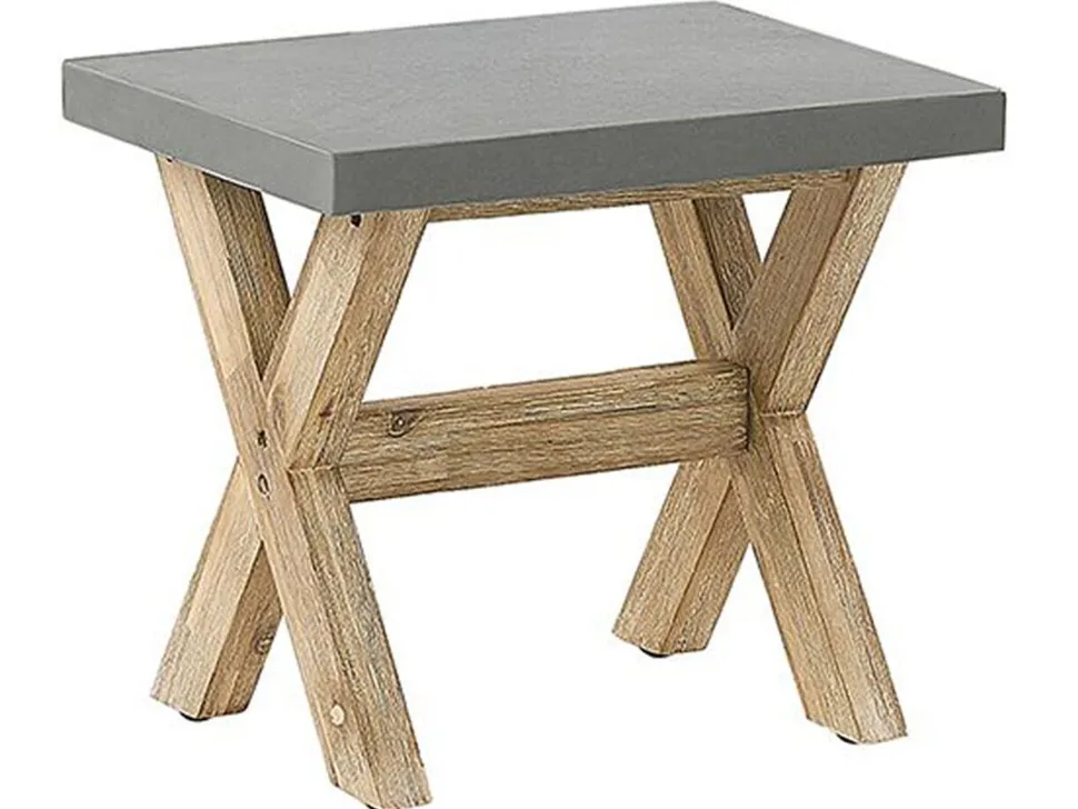 Gartenmöbel Set Faserzement Grau 4-Sitzer 5-Teilig Tisch 90 Cm Olbia