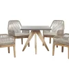 Gartenmöbel Set Faserzement Grau 90 X 90 Cm 4-Sitzer Stühle Beige Olbia