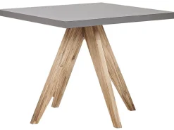 Gartenmöbel Set Faserzement Grau 90 X 90 Cm 4-Sitzer Stühle Beige Olbia
