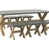 Gartenmöbel Set Faserzement Grau 6-Sitzer 7-Teilig Olbia