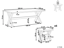 Gartenmöbel Set Faserzement Grau 6-Sitzer 7-Teilig Olbia