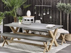 Gartenmöbel Set Faserzement Grau 6-Sitzer 3-Teilig Olbia