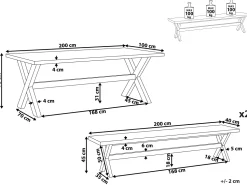 Gartenmöbel Set Faserzement Grau 6-Sitzer 3-Teilig Olbia
