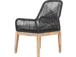 Gartenmöbel Set Faserzement 200 X 100 Cm 6-Sitzer Stühle Weis / Schwarz Olbia