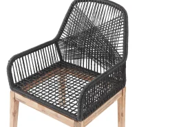 Gartenmöbel Set Faserzement 200 X 100 Cm 6-Sitzer Stühle Weis / Schwarz Olbia