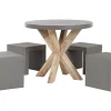Gartenmöbel Set Faserzement Grau 4-Sitzer Tisch 90 Cm Olbia/Taranto