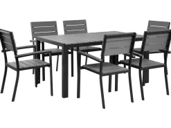 Gartenmöbel Set Kunstholz Grau 6-Sitzer Como