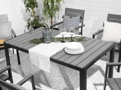 Gartenmöbel Set Kunstholz Grau 6-Sitzer Como
