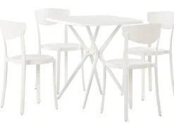 Gartenmöbel Set Kunststoff Weis 4-Sitzer Sersale / Vieste