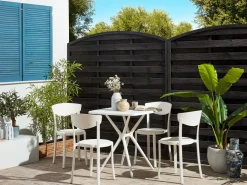 Gartenmöbel Set Kunststoff Weis 4-Sitzer Sersale / Vieste