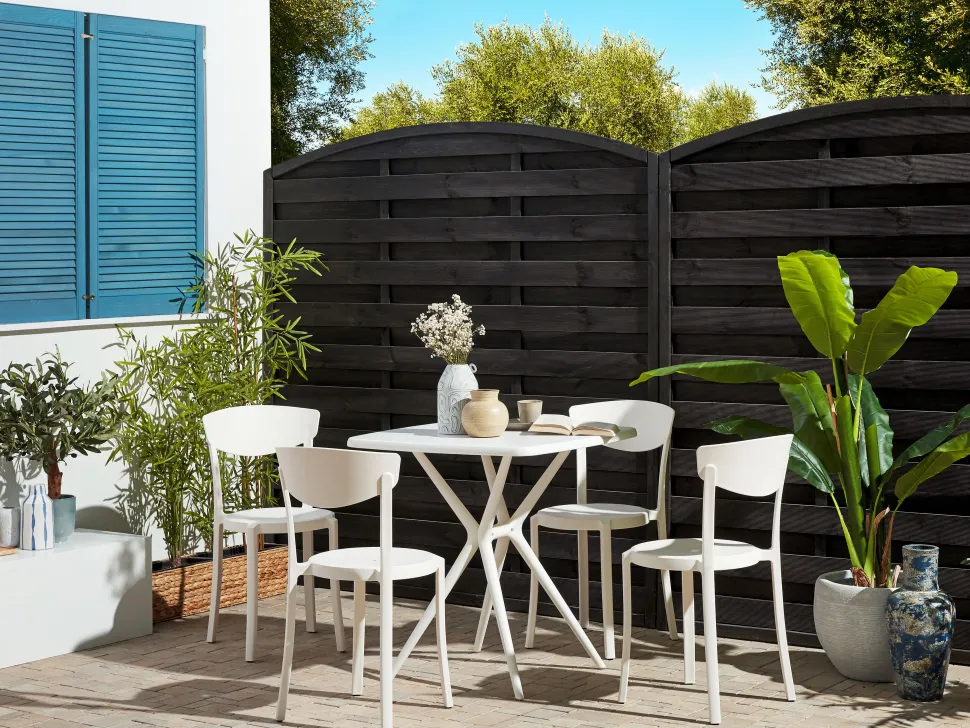 Gartenmöbel Set Kunststoff Weis 4-Sitzer Sersale / Vieste