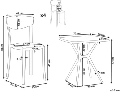 Gartenmöbel Set Kunststoff Weis 4-Sitzer Sersale / Vieste