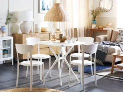 Gartenmöbel Set Kunststoff Weis 4-Sitzer Sersale / Vieste