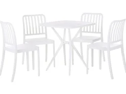 Gartenmöbel Set Kunststoff Weis 4-Sitzer Sersale