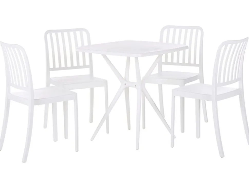 Gartenmöbel Set Kunststoff Weis 4-Sitzer Sersale
