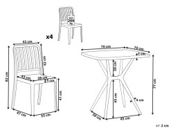 Gartenmöbel Set Kunststoff Weis 4-Sitzer Sersale