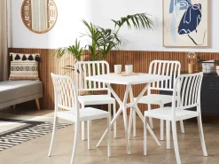 Gartenmöbel Set Kunststoff Weis 4-Sitzer Sersale
