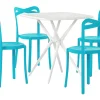 Gartenmöbel Set Kunststoff Weis / Blau 4-Sitzer Sersale / Camogli