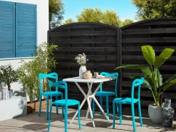 Gartenmöbel Set Kunststoff Weis / Blau 4-Sitzer Sersale / Camogli