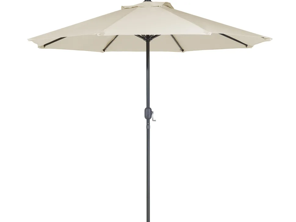 Gartenmöbel Set Mit Sonnenschirm Aluminium Dunkelbraun 4-Sitzer Salento