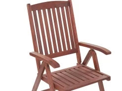 Gartenmöbel Set Mit Sonnenschirm Akazienholz Dunkelbraun 6-Sitzer Toscana