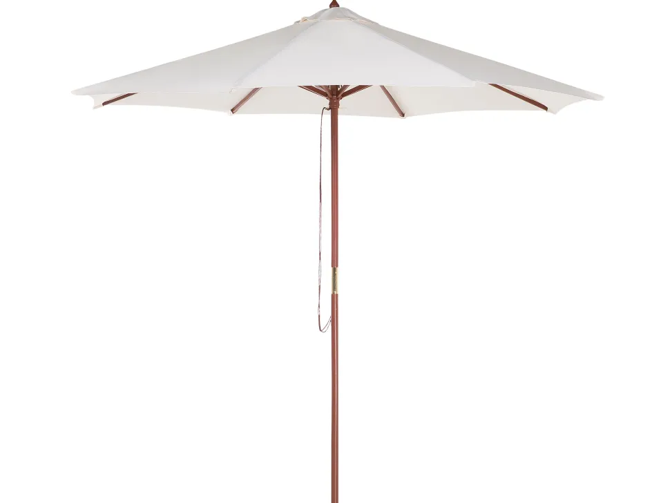 Gartenmöbel Set Mit Sonnenschirm Akazienholz Dunkelbraun 6-Sitzer Toscana