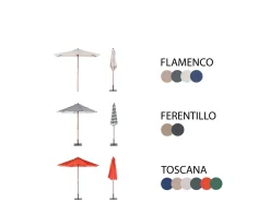 Gartenmöbel Set Mit Sonnenschirm Akazienholz Dunkelbraun 6-Sitzer Toscana