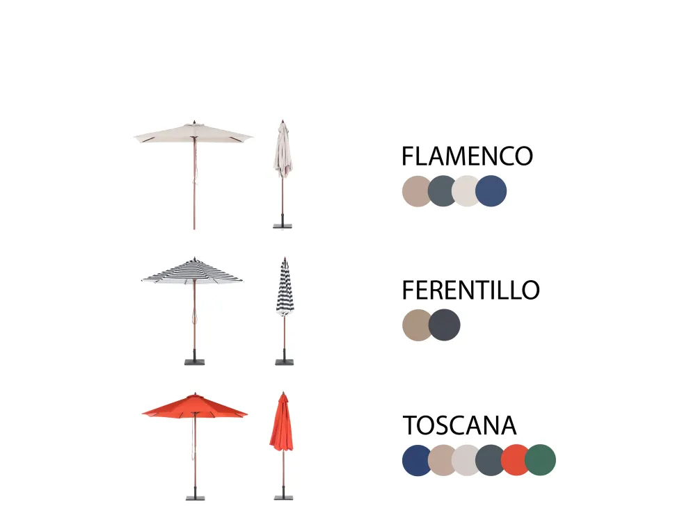 Gartenmöbel Set Mit Sonnenschirm Akazienholz Dunkelbraun 6-Sitzer Toscana