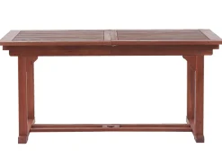 Gartenmöbel Set Mit Sonnenschirm Akazienholz Dunkelbraun 6-Sitzer Toscana