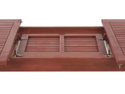 Gartenmöbel Set Mit Sonnenschirm Akazienholz Dunkelbraun 6-Sitzer Toscana