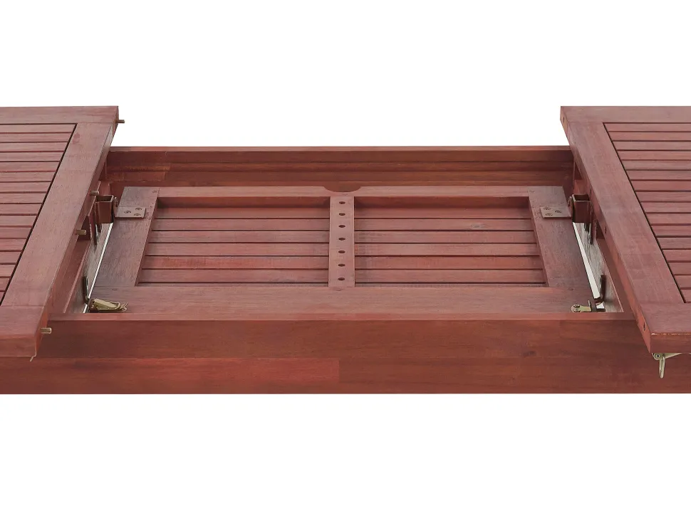 Gartenmöbel Set Mit Sonnenschirm Akazienholz Dunkelbraun 6-Sitzer Toscana