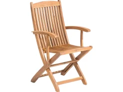 Gartenmöbel Set Mit Sonnenschirm Akazienholz Hellbraun 6-Sitzer Maui