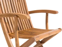 Gartenmöbel Set Mit Sonnenschirm Akazienholz Hellbraun 6-Sitzer Maui
