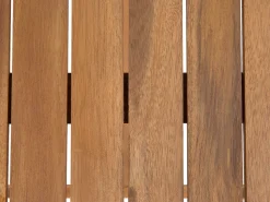 Gartenmöbel Set Mit Sonnenschirm Akazienholz Hellbraun 6-Sitzer Maui