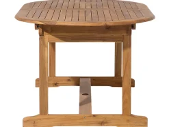 Gartenmöbel Set Mit Sonnenschirm Akazienholz Hellbraun 6-Sitzer Maui